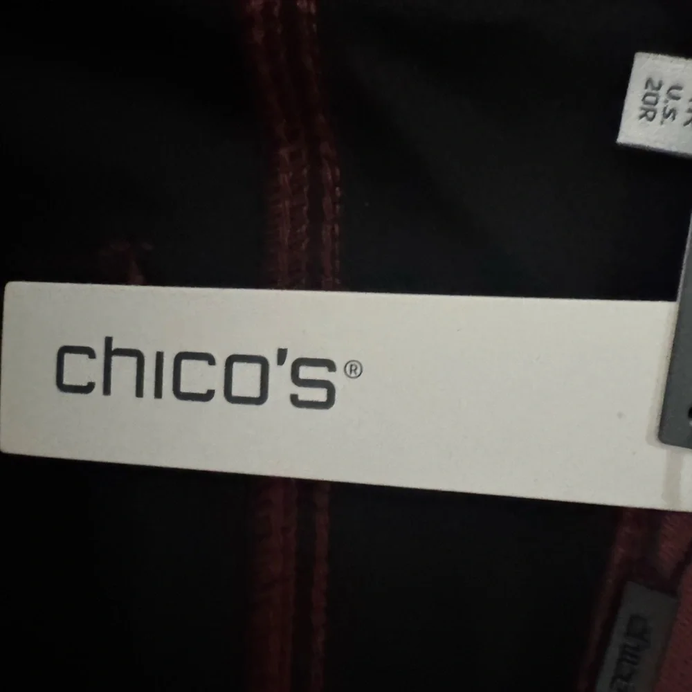 Chico's Burgundy Coated So Slimming Ankle Pants Size 20
